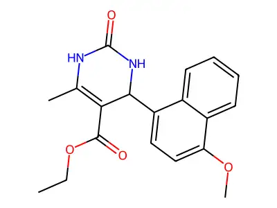 ethyl 4-(4-methoxynaphthalen-1-yl)-6-methyl-2-oxo-1,2,3,4-tetrahydropyrimidine-5-carboxylate structure