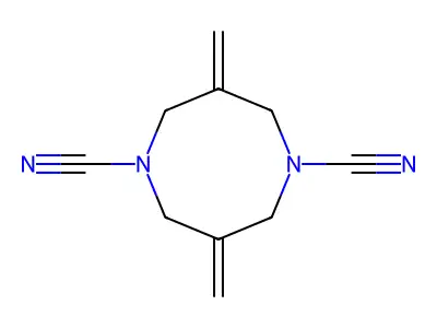 3,7-Dimethylidene-1,5-diazocane-1,5-dicarbonitrile structure