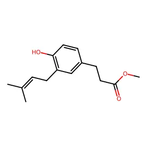 Methyl 4-hydroxy-3-(3-methyl-2-butenyl)benzenepropanoate structure