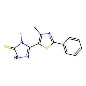4-methyl-5-(4-methyl-2-phenyl-1,3-thiazol-5-yl)-4H-1,2,4-triazole-3-thiol structure