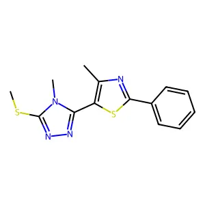 4-methyl-3-(4-methyl-2-phenyl-1,3-thiazol-5-yl)-5-(methylsulfanyl)-4H-1,2,4-triazole structure