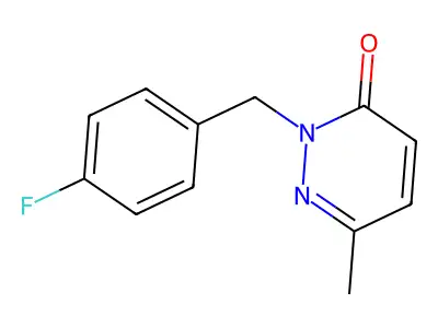 2-[(4-Fluorophenyl)methyl]-6-methylpyridazin-3-one structure