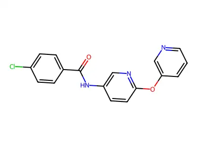 4-chloro-N-(6-pyridin-3-yloxy-3-pyridinyl)benzamide structure