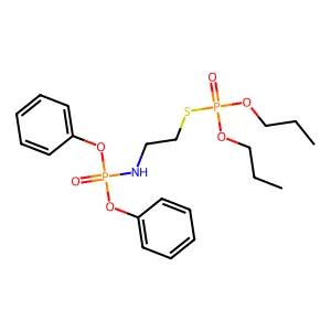 Phosphorothioic acid, O,O-dipropyl S-(O',O'-diphenylphosphoramido)ethyl ester structure