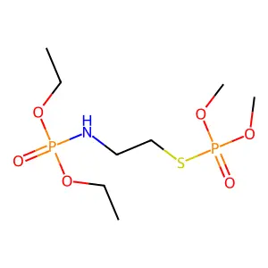 Phosphorothioic acid, O,O-dimethyl S-(O',O'-diethylphosphoramido)ethyl ester structure