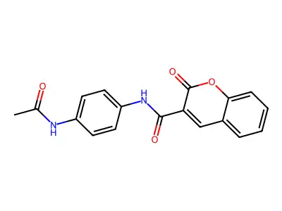 N-(4-acetamidophenyl)-2-oxo-2H-chromene-3-carboxamide structure
