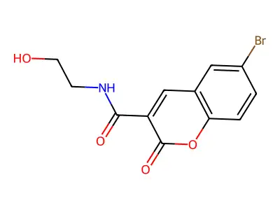 6-Bromo-N-(2-hydroxyethyl)-2-oxo-2H-chromene-3-carboxamide structure