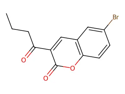 6-bromo-3-butyryl-2H-chromen-2-one structure
