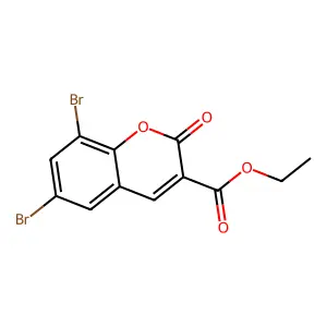 Ethyl 6,8-dibromo-2-oxo-2H-1-benzopyran-3-carboxylate structure