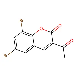 3-acetyl-6,8-dibromo-2H-chromen-2-one structure