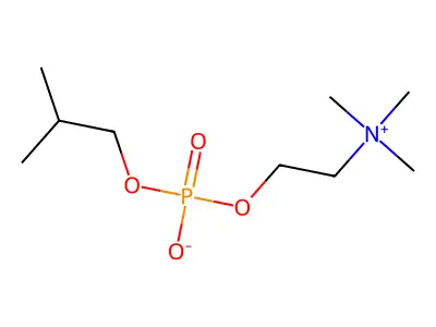2-Methylpropyl 2-(trimethylazaniumyl)ethyl phosphate structure