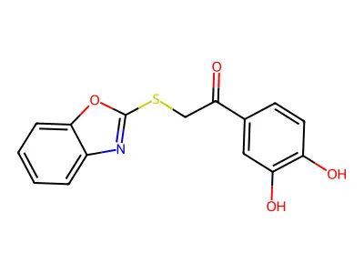 2-(1,3-Benzoxazol-2-ylsulfanyl)-1-(3,4-dihydroxyphenyl)ethanone structure