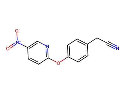 2-{4-[(5-Nitro-2-pyridyl)oxy]phenyl}acetonitrile structure