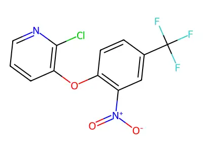 2-Chloro-3-[2-nitro-4-(trifluoromethyl)phenoxy]pyridine structure