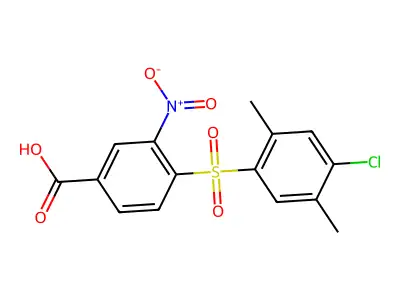 4-(4-Chloro-2,5-dimethylphenyl)sulfonyl-3-nitrobenzoic acid structure