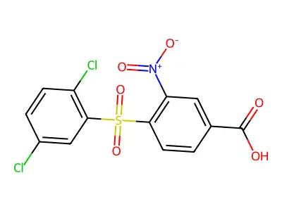 4-[(2,5-Dichlorophenyl)sulfonyl]-3-nitrobenzoic acid structure