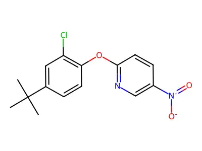2-[2-Chloro-4-(1,1-dimethylethyl)phenoxy]-5-nitropyridine structure