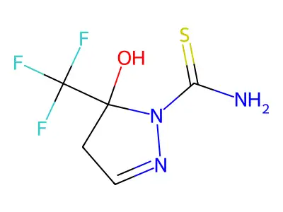 5-hydroxy-5-(trifluoromethyl)-4,5-dihydro-1H-pyrazole-1-carbothioamide structure