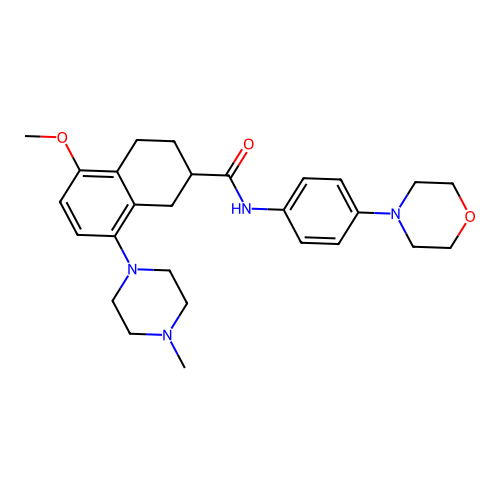 N-(4-Morpholinophenyl)-8-(4-methylpiperazinyl)-5-methoxy-1,2,3,4-tetrahydronaphthalene-2-carboxamide structure