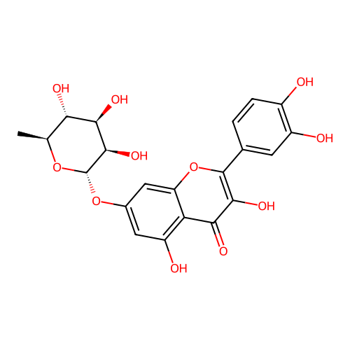 Quercetin 7-O-rhamnoside structure