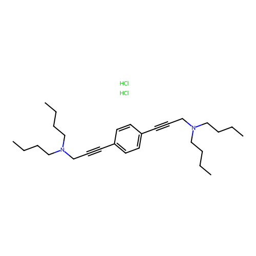 N-butyl-N-[3-[4-[3-(dibutylamino)prop-1-ynyl]phenyl]prop-2-ynyl]butan-1-amine Dihydrochloride structure