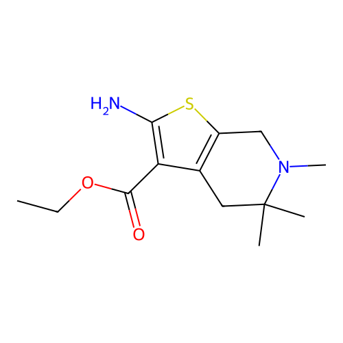 ethyl 2-amino-5,5,6-trimethyl-4,5,6,7-tetrahydrothieno[2,3-c]pyridine-3-carboxylate structure