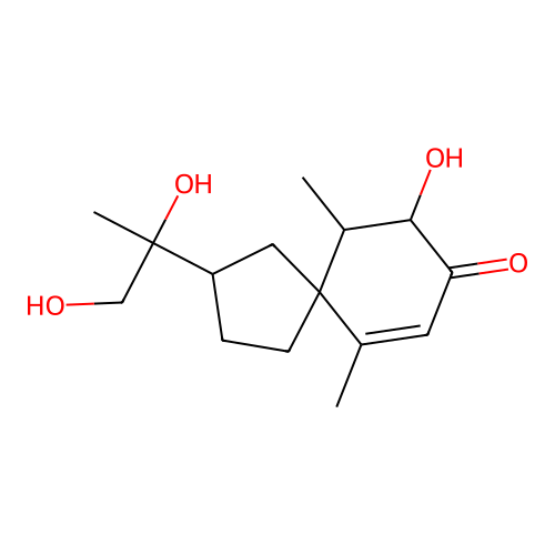 3,11,12-Trihydroxy-1(10)-spirovetiven-2-one structure