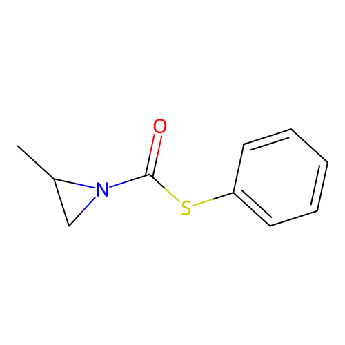 S-phenyl 2-methylaziridine-1-carbothioate structure