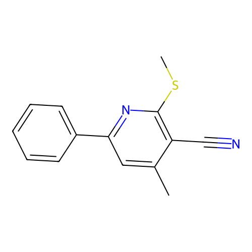 4-Methyl-2-(methylsulfanyl)-6-phenylpyridine-3-carbonitrile structure