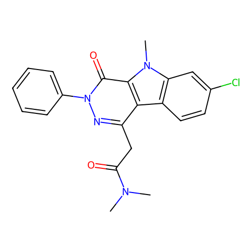 2-(7-Chloro-5-methyl-4-oxo-3-phenyl-4,5-dihydro-3H-pyridazino[4,5-b]indol-1-yl)-N,N-dimethylacetamide structure