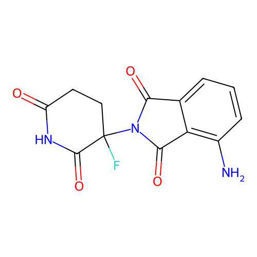 4-Amino-2-(3-fluoro-2,6-dioxo-3-piperidyl)isoindoline-1,3-dione structure