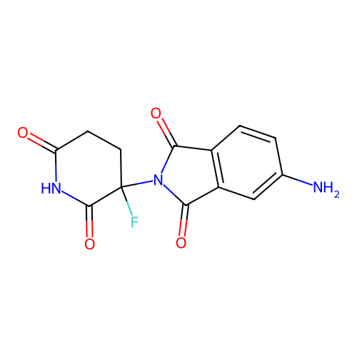 5-Amino-2-(3-fluoro-2,6-dioxo-3-piperidyl)isoindoline-1,3-dione structure