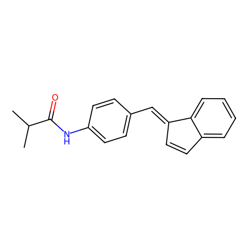 N-[4-[(E)-inden-1-ylidenemethyl]phenyl]-2-methylpropanamide structure
