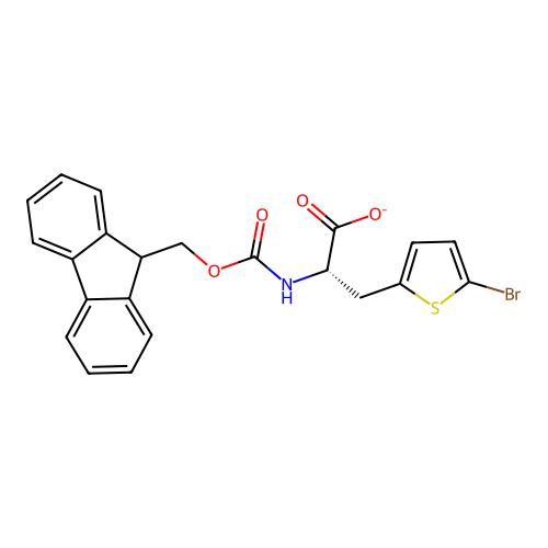 (2S)-3-(5-Bromothiophen-2-yl)-2-({[(9H-fluoren-9-yl)methoxy](hydroxy)methylidene}amino)propanoate structure