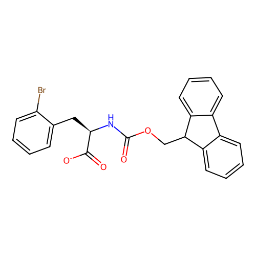 (2R)-3-(2-bromophenyl)-2-(9H-fluoren-9-ylmethoxycarbonylamino)propanoate structure