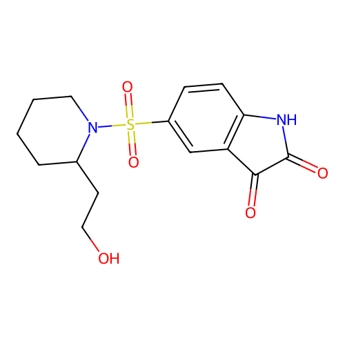 5-[[2-(2-Hydroxyethyl)-1-piperidinyl]sulfonyl]-1H-indole-2,3-dione structure