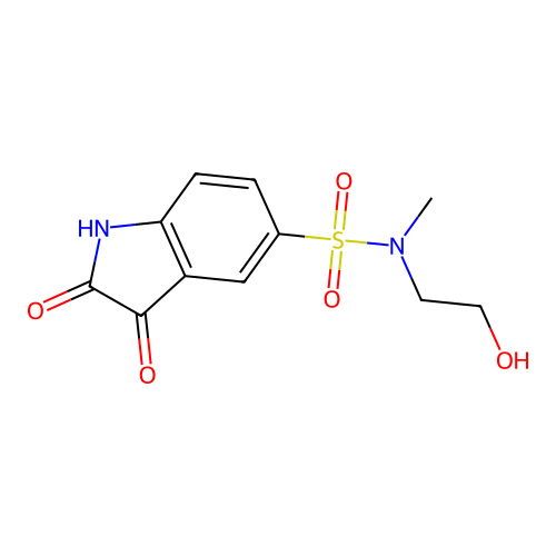 2,3-Dihydro-N-(2-hydroxyethyl)-N-methyl-2,3-dioxo-1H-indole-5-sulfonamide structure