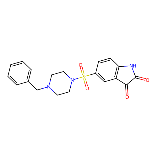 5-((4-Benzylpiperazin-1-yl)sulfonyl)indoline-2,3-dione structure