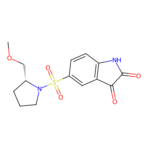 (R)-5-[1-(2-Methoxymethyl)pyrrolidinylsulfonyl]isatin structure