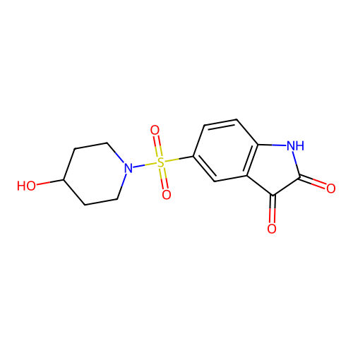5-[(4-Hydroxy-1-piperidinyl)sulfonyl]-1H-indole-2,3-dione structure