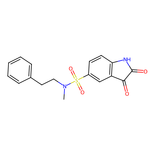 2,3-Dihydro-N-methyl-2,3-dioxo-N-(2-phenylethyl)-1H-indole-5-sulfonamide structure