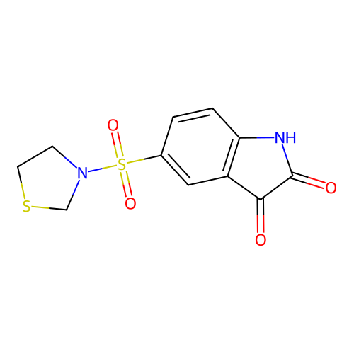 5-(3-Thiazolidinylsulfonyl)-1H-indole-2,3-dione structure