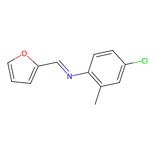 N-(4-chloro-2-methylphenyl)-N-(2-furylmethylene)amine structure