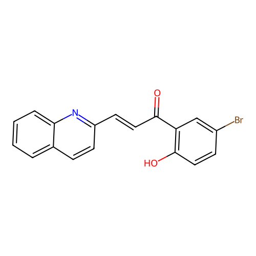 (2E)-1-(5-bromo-2-hydroxyphenyl)-3-(quinolin-2-yl)prop-2-en-1-one structure