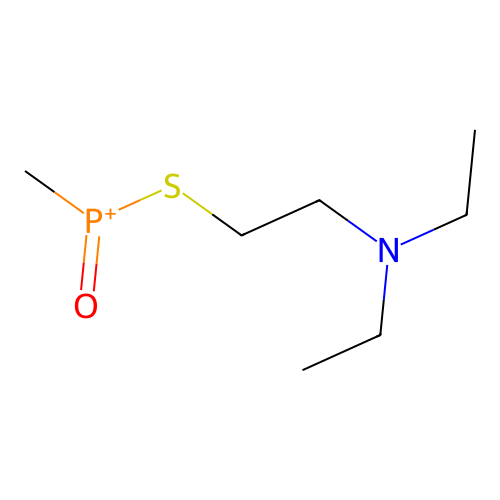 ((2-(Diethylamino)ethyl)sulfanyl)(methyl)oxophosphanium structure