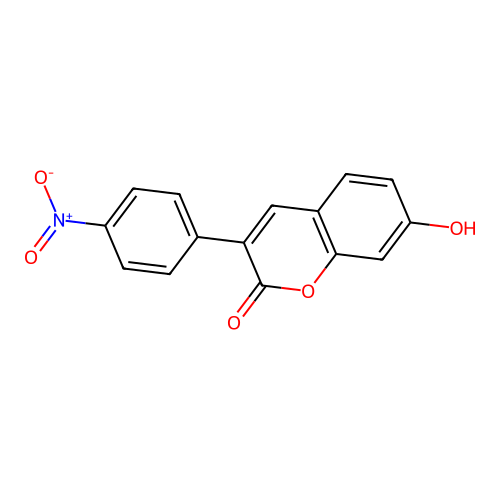 7-hydroxy-3-(4-nitrophenyl)-2H-chromen-2-one structure