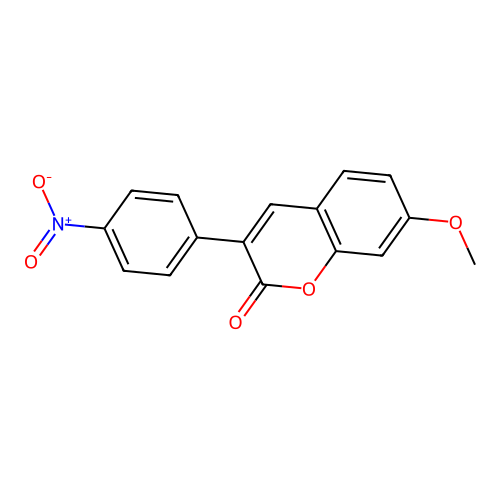 7-methoxy-3-(4-nitrophenyl)-2H-chromen-2-one structure