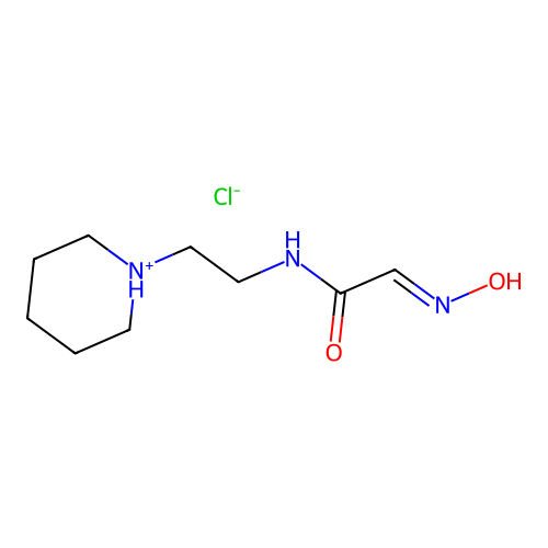 Acetamide, 2-(hydroxyimino)-N-(2-(1-piperidinyl)ethyl)-, monohydrochloride structure