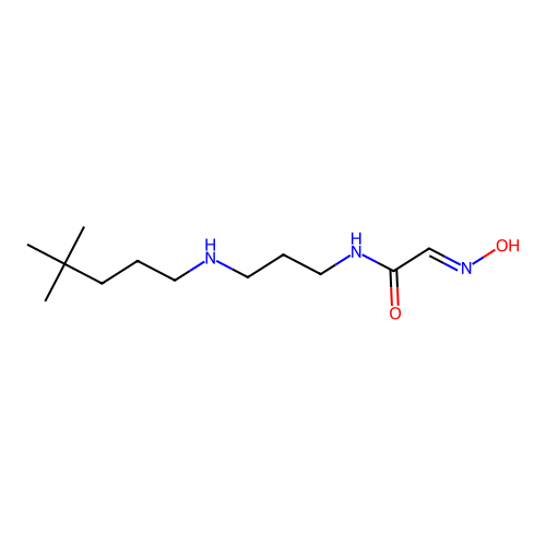 (2E)-N-{3-[(4,4-dimethylpentyl)amino]propyl}-2-(hydroxyimino)ethanamide structure