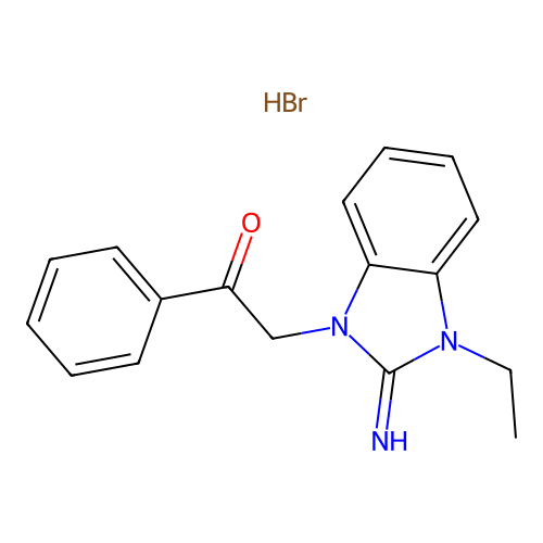 2-(3-ethyl-2-imino-2,3-dihydro-1H-benzo[d]imidazol-1-yl)-1-phenylethanone hydrobromide structure